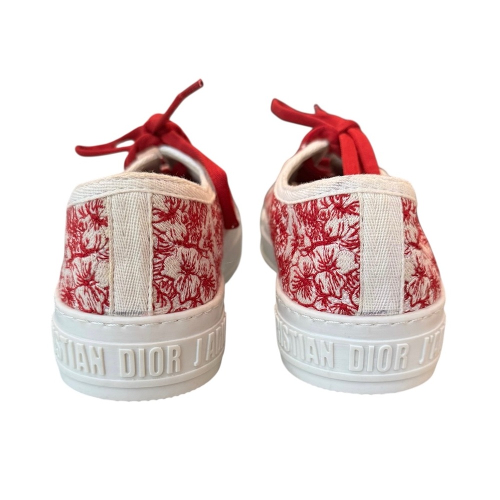 Christian Dior Floral Toile De Jouy Red & White Chinese New Year Sneakers - Picture 7 of 11